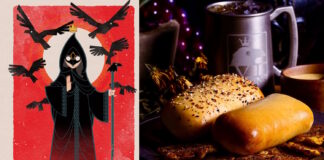 Logo and hand pies at Six Ravens by Gideon's.