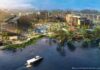 Disney’s Lakeshore Lodge Opening Date and Rooms Revealed Concept art of Disney Lakeshore Lodge from Bay Lake.