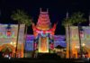 Jollywood Nights at Hollywood Studios Expands Into January Holiday projections on the Chinese Theatre at Hollywood Studios.
