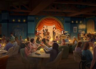 Hurly-Burly (Jellyrolls Replacement) Opening October 1 at Disney’s BoardWalk, Full Menu Revealed Concept art of Hurly-Burly lounge at Disney's BoardWalk.