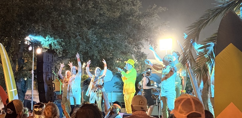 Jesse Cole on stage after Disney World's first Banana Ball game.