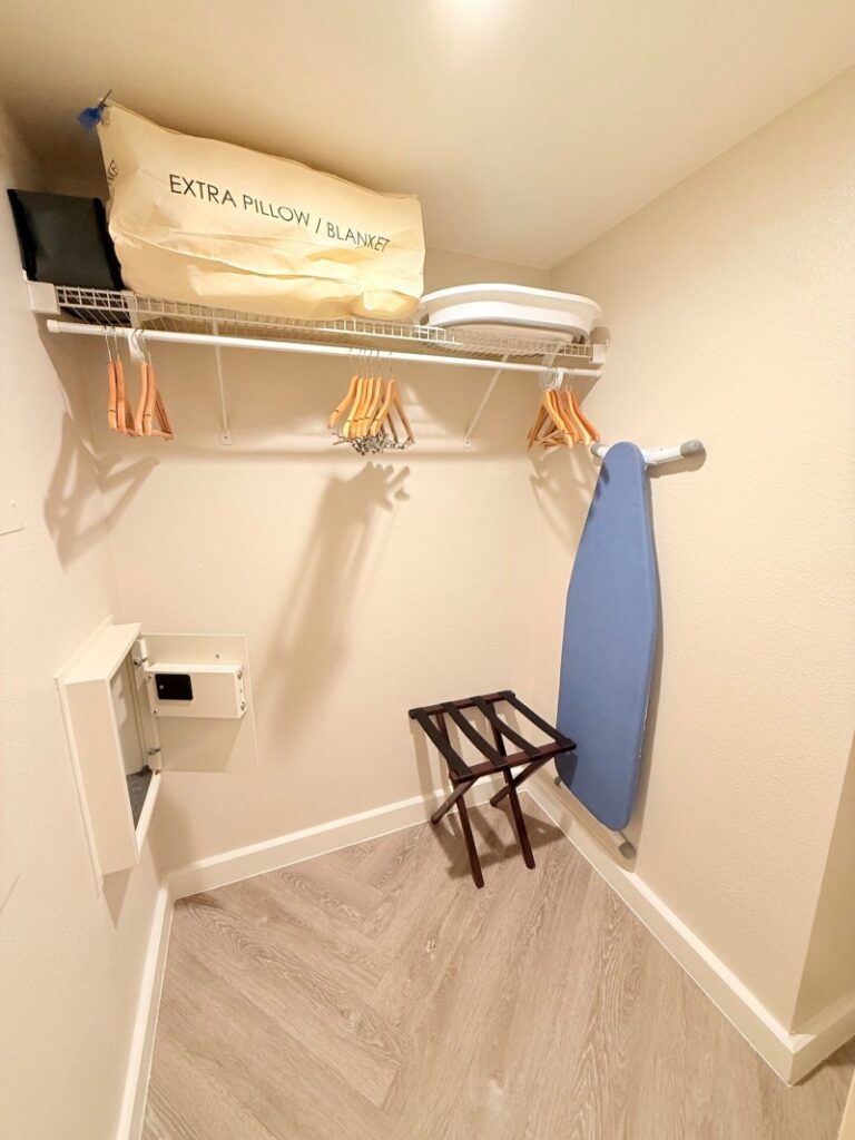 Large closet and safe in the BoardWalk villa.