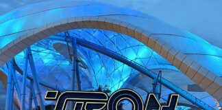 Lightning Lane Single Passes Hit New All-Time High Prices in Disney World Outside of TRON Lightcycle Run coaster in the evening.