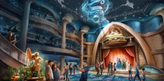Disney Believe Cruise Ship Is More of the Same From Disney’s Wish-Class Ships Concept art of the Grand Hall on the Disney Believe.